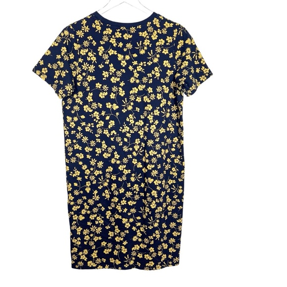 JOULES Navy with Yellow/Gold Floral Short Sleeve Crewneck T-Shirt Dress Size 6 - Picture 6 of 7
